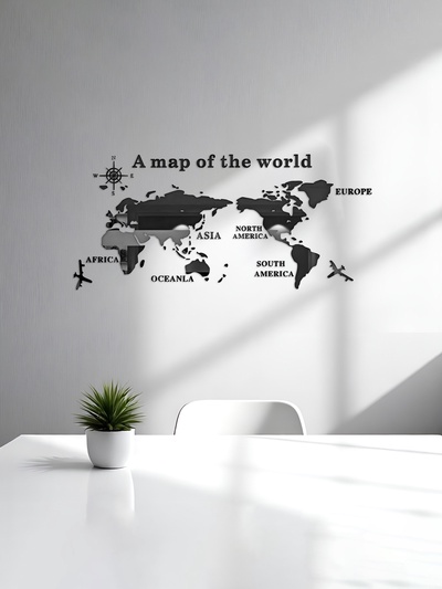 Набор наклеек интерьерных TAKE IT EASY «Карта мира», декор настенный, панно, 54×120 см