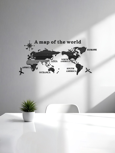 Набор наклеек интерьерных TAKE IT EASY «Карта мира», зеркальные, декор настенный, панно, 105×230 см