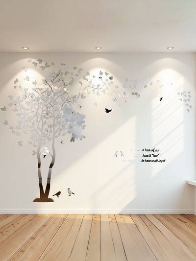 Набор наклеек интерьерных TAKE IT EASY «Дерево», зеркальные, декор настенный, панно, 130×250 см