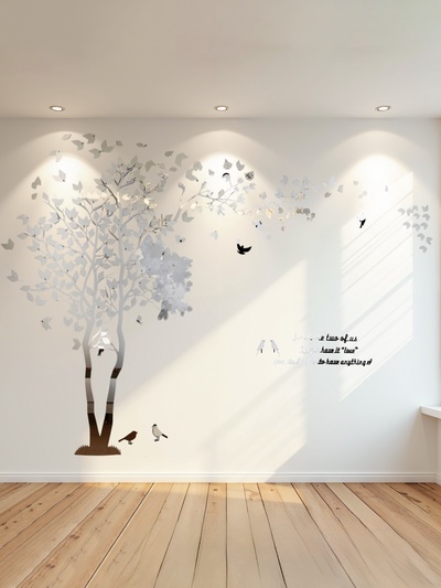 Наклейка интерьерная TAKE IT EASY «Дерево», зеркальная, декор на стену, панно, 200×400 см