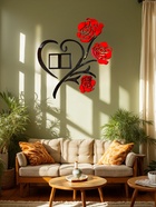 Наклейка интерьерная с фоторамками TAKE IT EASY «Розы», декор настенный, панно 100×100 см - Фото 5