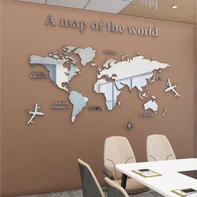 Наклейки интерьерные "Карта мира", зеркальные, декор на стену, панно 100 х 180 см
