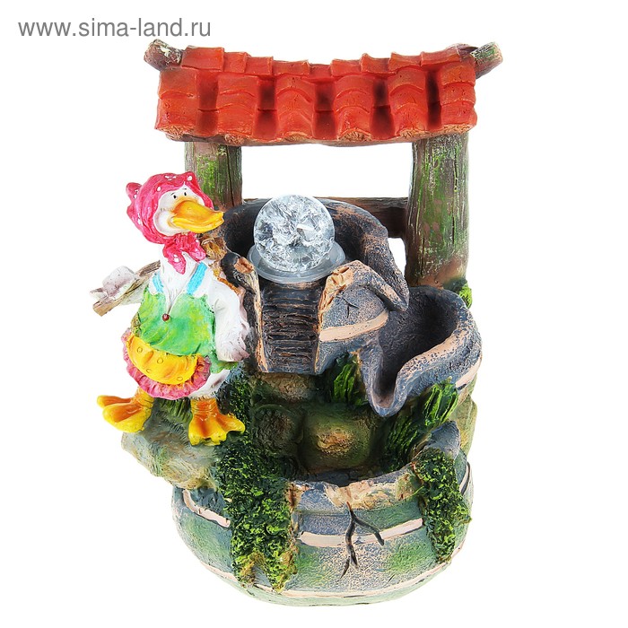 Фонтан уточка у колодца 26 см (с подсветкой) - Фото 1