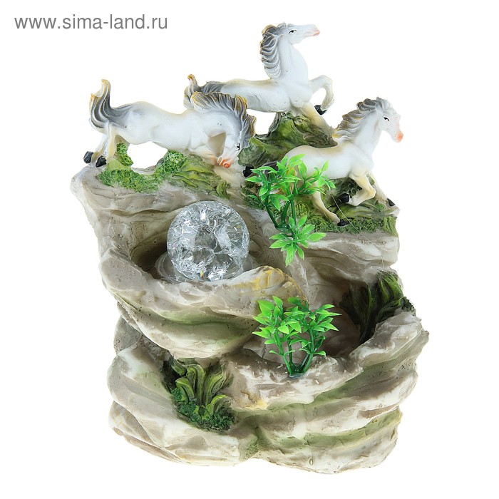 фонтан белые лошадки 19,8 см - Фото 1