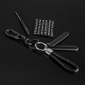 Брелок для ключей TORSO, петля с номером телефона, карабин, чёрный 5364733