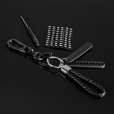 Брелок для ключей TORSO, петля с номером телефона, карабин, чёрный