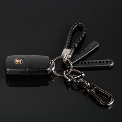 Брелок для ключей TORSO, петля с номером телефона, карабин, чёрный