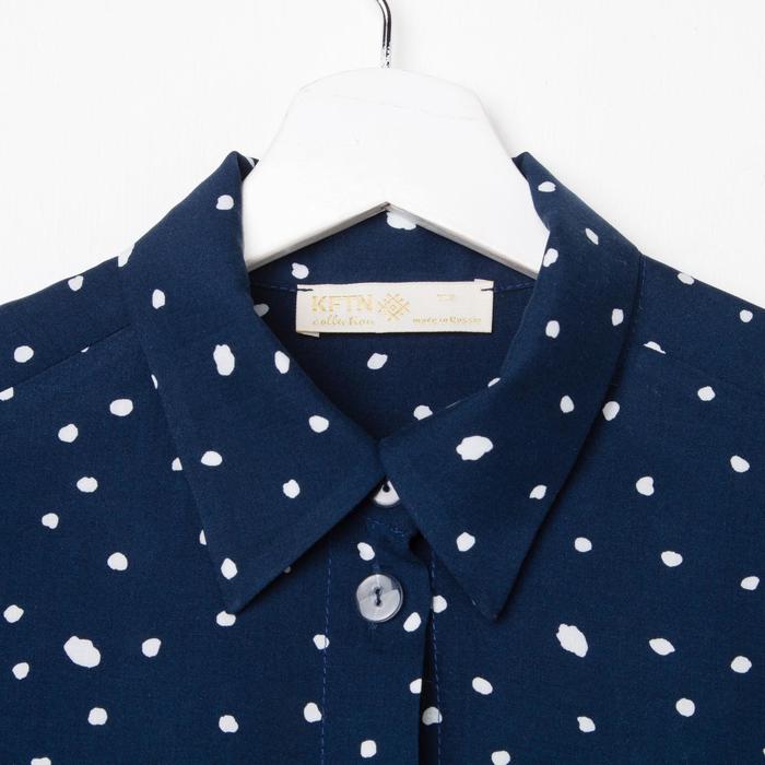 Рубашка (сорочка) женская KAFTAN «Горошек», цвет синий, размер 40-42 - фото 1886583547