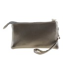 Клатч женский "Джулия" 2 отдела на молнии, наружный карман, с ручкой, металлик - Фото 1