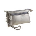 Клатч женский "Джулия" 2 отдела на молнии, наружный карман, с ручкой, металлик - Фото 2