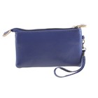 Клатч женский "Джулия" 2 отдела на молнии, наружный карман, с ручкой, темно-синий - Фото 1