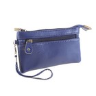 Клатч женский "Джулия" 2 отдела на молнии, наружный карман, с ручкой, темно-синий - Фото 2