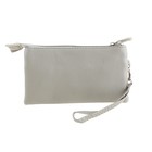 Клатч женский "Джулия" 2 отдела на молнии, наружный карман, с ручкой, светло-серый - Фото 1