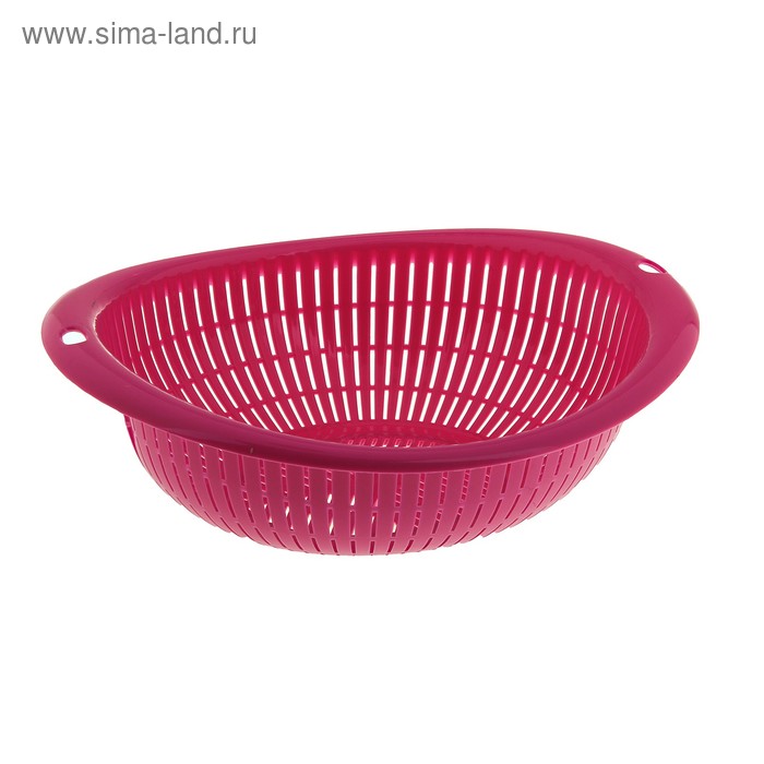 Дуршлаг кухонный «Квадро», 24×14 см, цвет розовый - Фото 1