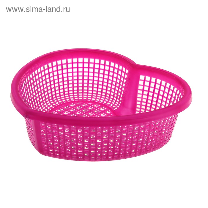 Дуршлаг кухонный «Сердце», 27×27 см, цвет розовый - Фото 1