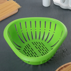 Дуршлаг кухонный «Хозяюшка», d=25 см, цвет зелёный - Фото 1