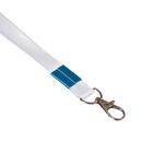 Лента для бейджа ширина-15 мм, длина-80 см с металлическим карабином, белая 759478