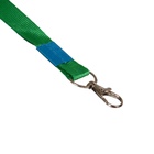 Лента для бейджа, 15 мм × 80 см, с металлическим карабином, зелёная 759480 - фото 7431273