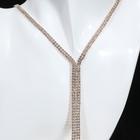 Колье "Нить" классика, цвет белый в золоте, 66 см - фото 24522402