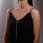 Колье "Нить" прямоугольный элемент, цвет белый в золоте, L=70 - фото 25978406