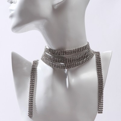 Колье «Голливуд» толстая нить, цвет белый в серебре, L=120