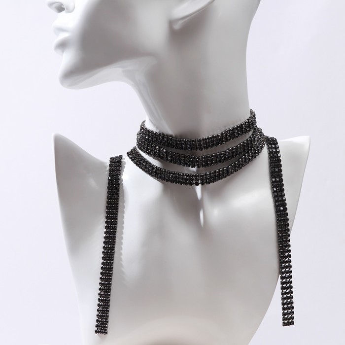 Колье «Голливуд» толстая нить, цвет серый, L=120 - Фото 1