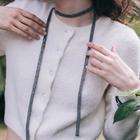 Колье «Голливуд» толстая нить, цвет серый, L=120 - Фото 2