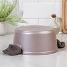 Кастрюля Papilla Wilma cappuccino granite, d=22 см, стеклянная крышка, антипригарное покрытие, цвет коричневый - Фото 3