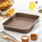 Противень «Гранит Brown», 30×40 см, h=5.5 см, антипригарное покрытие, литой алюминий, коричневый - Фото 1