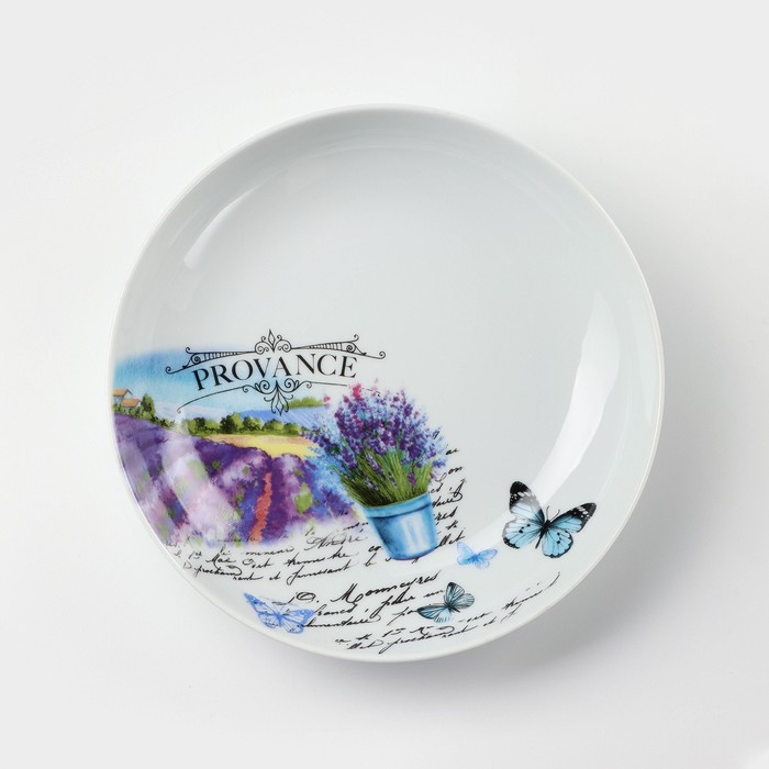 Тарелка фарфоровая глубокая «Прованс», 700 мл, d=20,5 см, рисунок микс, белая - Фото 1