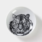 Тарелка фарфоровая глубокая «Тигр», 700 мл, d=20,5 см, белая - фото 295102653