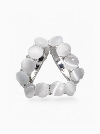 Муфта для платка «Треугольник», цвет серый в серебре