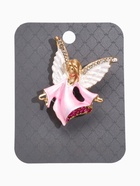 Брошь «Ангелок», цвет бело-розовый в золоте - Фото 4