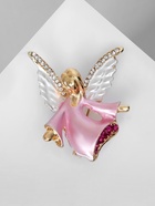 Брошь «Ангелок», цвет бело-розовый в золоте - Фото 5