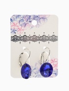 Серьги со стразами «Яркая классика», синие в серебре, d=1.4 см - Фото 3