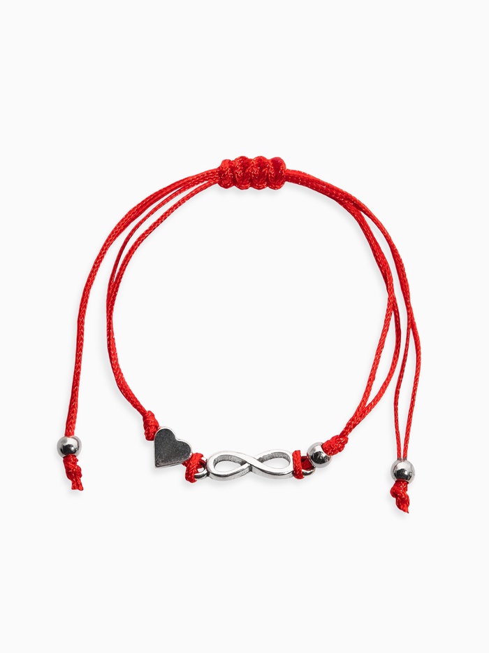 Браслет-оберег «Став» крючок любви и брака, сердце и бесконечность, цвет серебро, 8 см - Фото 1