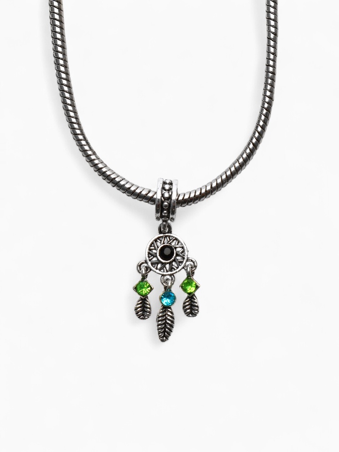 Шарм подвеска «Ловец снов», цветная в серебре