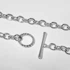 Кулон «Цепь» звенья на замке, цвет серебро, 45 см - фото 24333923