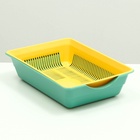 Туалет глубокий с сеткой 36 х 25 х 9 см, жёлтый/ярко-зелёный - Фото 2