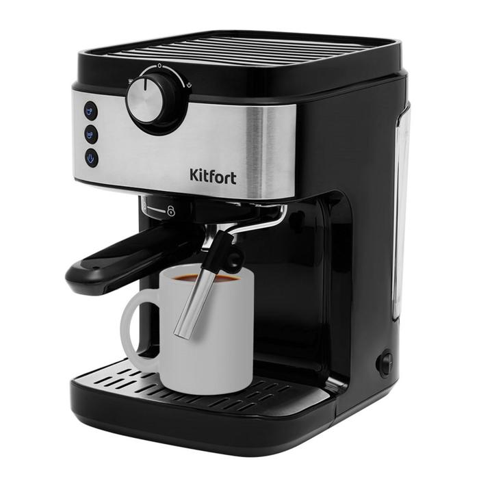 Кофеварка Kitfort КТ-742, рожковая, 1450 Вт, 0.9 л, чёрная