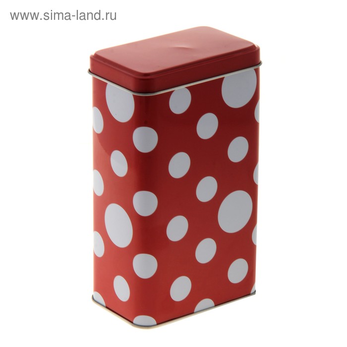 Банка для сыпучих продуктов "Горох" 0,8 л красная - Фото 1