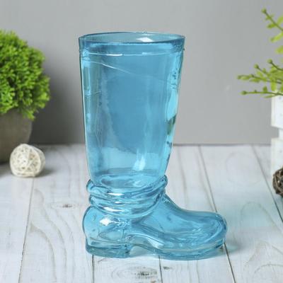 Ваза «Ботфорт», 460 мл, 18.5×8.5×11 см, стекло, бирюзовая