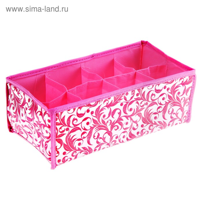 Органайзер для хранения белья, 8 отделений, цвет бело-розовый - Фото 1