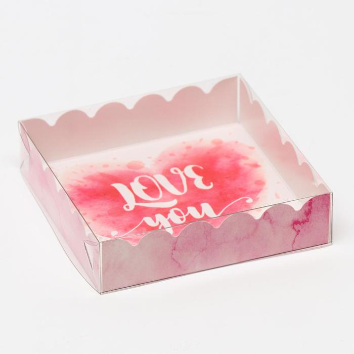 Коробочка для печенья с PVC крышкой, "Любовь", 12 х 12 х 3 см - Фото 1