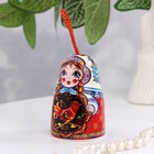 Колокольчик матрешка средняя, хохлома, 7 см - фото 22575484