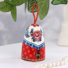 Колокольчик матрешка средняя, хохлома, 7 см - фото 22575485