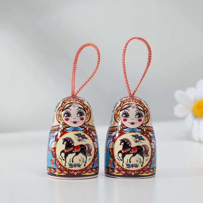

Колокольчик матрешка малая, лошадка, 5 см