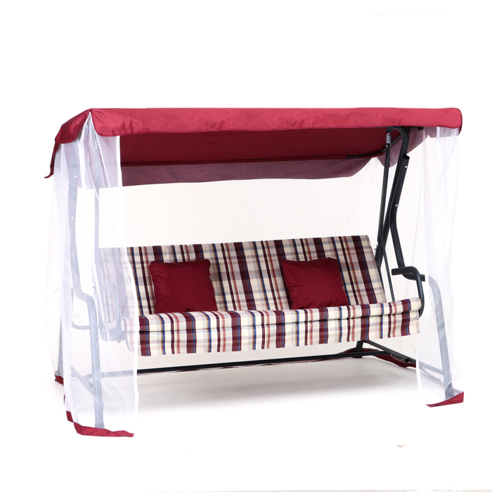 Качели садовые «Панама», 209×142×155 см, максимальная нагрузка 300 кг, бордовые - Фото 1