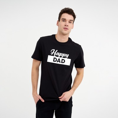 Футболка мужская Happy Dad р.48, черная, KAFTAN