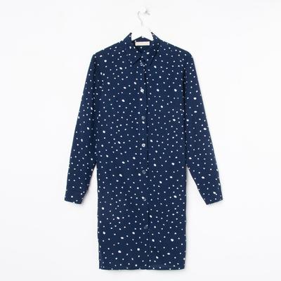Сорочка ночная женская KAFTAN «Горошек», синяя, размер 44-46